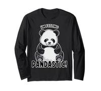 I'm Feeling Pandastic Cute Panda Bear Zoologie Manche Longue