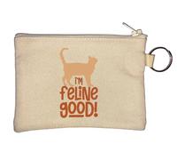 I'm Feline Good Porte-clés humoristique avec motif chat Beige