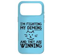 Im Fighting My Demons and They are Winning Funny Cat Meme Coque pour iPhone 17 Pro Max