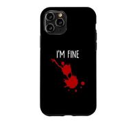 I'm Fine Bâillon d'horreur Amusant avec Taches de Sang Coque pour iPhone 11 Pro