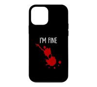 I'm Fine Bâillon d'horreur Amusant avec Taches de Sang Coque pour iPhone 12 Mini