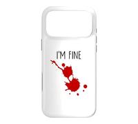 I'm Fine Bâillon d'horreur Amusant avec Taches de Sang Coque pour iPhone 17 Pro Max