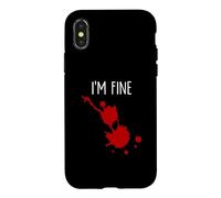 I'm Fine Bâillon d'horreur Amusant avec Taches de Sang Coque pour iPhone X/XS
