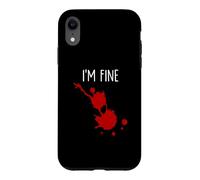I'm Fine Bâillon d'horreur Amusant avec Taches de Sang Coque pour iPhone XR