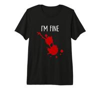 I'm Fine Bâillon d'horreur Amusant avec Taches de Sang T-Shirt Haut de Gamme