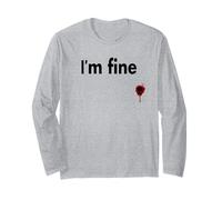 I'm Fine Bloody Funny Horror Halloween Hommes Femmes Manche Longue