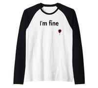 I'm Fine Bloody Funny Horror Halloween Hommes Femmes Manche Raglan