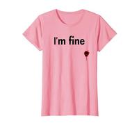 I'm Fine Bloody Funny Horror Halloween Hommes Femmes T-Shirt, Femme, Rose, L