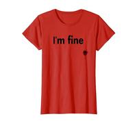 I'm Fine Bloody Funny Horror Halloween Hommes Femmes T-Shirt, Femme, Rouge, M
