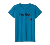 I'm Fine Bloody Funny Horror Halloween Hommes Femmes T-Shirt, Femme, Saphir, S