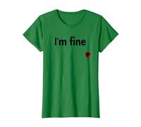 I'm Fine Bloody Funny Horror Halloween Hommes Femmes T-Shirt, Femme, Vert Kelly, 3XL