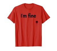 I'm Fine Bloody Funny Horror Halloween Hommes Femmes T-Shirt, Homme, Rouge, L