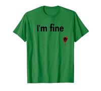 I'm Fine Bloody Funny Horror Halloween Hommes Femmes T-Shirt, Homme, Vert Kelly, XXL