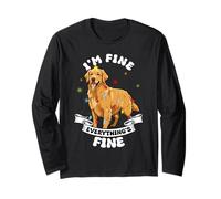 I'm Fine Everything's Fine Golden Retriever Christmas Manche Longue