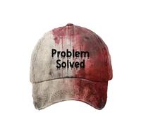 Im Fine Hat Problem Solved Chapeaux d'Halloween Horreur Amusant Halloween Chapeau unisexe Cap Problem Solved Chapeaux (Beige, Taille unique)