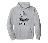 I'm Fine Humour Sombre Drowning Hand. Santé mentale Sweat à Capuche