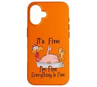 Im Fine It's Fine Funny Turkey, My Thanksgiving is Okey Coque pour iPhone 16