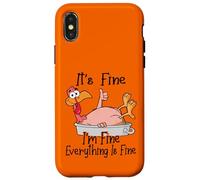 Im Fine It's Fine Funny Turkey, My Thanksgiving is Okey Coque pour iPhone X/XS