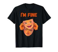 I'm Fine Sad Faux Sourire esthétique Motif santé mentale T-Shirt