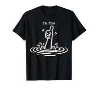 I'm Fine Sarcastic Thumbs Up Overwhelmed Funny Stress Humour T-Shirt Graphique avec Valeur