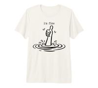 I'm Fine Sarcastic Thumbs Up Overwhelmed Funny Stress Humour T-Shirt Haut de Gamme