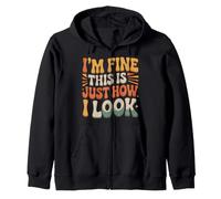 I'm Fine This is Just How I Look Humeur du Visage au Repos Sweat à Capuche