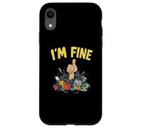 I'm Fine Thumbs Up On a un tas de fournitures de bureau Funny I'm Fine Coque pour iPhone XR