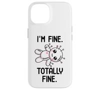 I'm Fine Totally Fine Poupée vaudou Mignonne Kawaii Halloween Coque pour iPhone 14