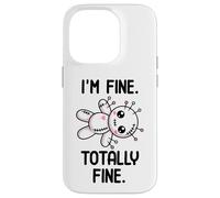 I'm Fine Totally Fine Poupée vaudou Mignonne Kawaii Halloween Coque pour iPhone 14 Pro