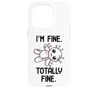 I'm Fine Totally Fine Poupée vaudou Mignonne Kawaii Halloween Coque pour iPhone 15 Pro