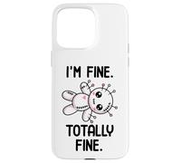 I'm Fine Totally Fine Poupée vaudou Mignonne Kawaii Halloween Coque pour iPhone 15 Pro Max