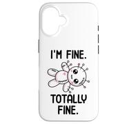 I'm Fine Totally Fine Poupée vaudou Mignonne Kawaii Halloween Coque pour iPhone 16