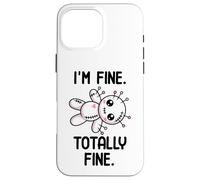 I'm Fine Totally Fine Poupée vaudou Mignonne Kawaii Halloween Coque pour iPhone 16 Pro Max