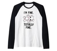 I'm Fine Totally Fine Poupée vaudou Mignonne Kawaii Halloween Manche Raglan