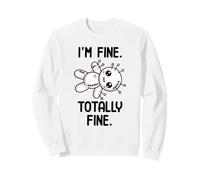 I'm Fine Totally Fine Poupée vaudou Mignonne Kawaii Halloween Sweatshirt