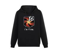 I'm Fine Vuln Stacks FFXIV Mens Funny Unisex Sweatshirts Graphic Print Hooded Black Sweater 3XL