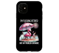 Im Flocking Retired Not My Problem Anymore Flamingo Drinking Coque pour iPhone 11