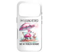 Im Flocking Retired Not My Problem Anymore Flamingo Drinking Coque pour iPhone 17 Pro