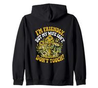 I'm Friendly But My Wife Isn't Don't Touch Funny Vintage années 70 Sweat à Capuche