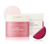 I'm from Beet Refresh Pad Lot de 60 feuilles de tampons triple couche pouvant contenir 260 ml d'essence, 20 % d'extrait de betterave rouge de Corée, plein d'humidité avec une tranche de betterave