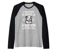 I'm Getting an Australian Shepherd Funny Dog Mom Puppy Manche Raglan