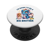 Im Going to Be A Big Brother Mignon Dragon Frère et sœur révélation de bébé PopSockets PopGrip Adhésif