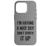 I'm Having A Nice Day Don't Screw It Up, Style Vintage Coque pour iPhone 16 Pro