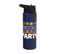 I'm Here For The Block Bloc de construction de briques de Noël Stainless Steel Insulated Water Bottle