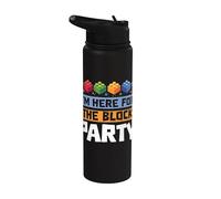 I'm Here For The Block Bloc de construction de briques de Noël Stainless Steel Insulated Water Bottle