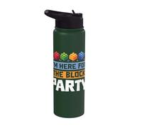 I'm Here For The Block Bloc de construction de briques de Noël Stainless Steel Insulated Water Bottle