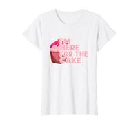 I'm Here for The Cake Mariage Gâteau T-Shirt Graphique avec Valeur, Femme, Blanc, M