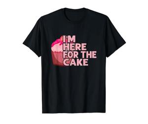 I'm Here for The Cake Mariage Gâteau T-Shirt Graphique avec Valeur, Homme, Noir, XL