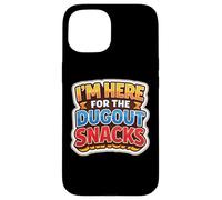 I'm Here for The Dug Out Snacks Funny Baseball Softball Blague Coque pour iPhone 15