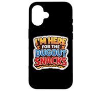 I'm Here for The Dug Out Snacks Funny Baseball Softball Blague Coque pour iPhone 16